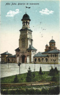 ROMANIA 1925 ALBA IULIA - THE CORONATION CHURCH, BUILDING, ARCHITECTURE, PARK, PEOPLE - Romania