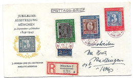 Germany 1949 Stamp On Stamp Set On Circulated Registered Letter To Riedlingen (arrival Cancel On Back) 210 Euros - Storia Postale