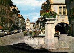 12814501 Murten Morat Ortsmotiv Mit Brunnen Murten - Sonstige & Ohne Zuordnung