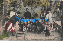 227782 ARGENTINA COSTUMES GAUCHOS CHURRASQUEANDO POSTAL POSTCARD - Argentinien