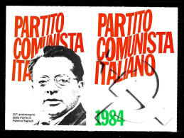 1984 Tessera PCI Partito Comunista Italiano Con Timbri E Bollino - 20° Morte Di Palmiro Togliatti - Historical Documents