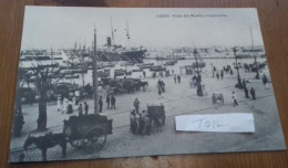 SPAIN ESPAÑA CADIZ ANDALUCIA VISTA DEL MUELLE Y CAPITANIA RAILROAD & SHIP POSTCARD UNUSED - Cádiz