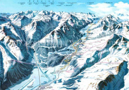 12796652 Bernina GR Panoramakarte Pistenplan Bernina GR - Sonstige & Ohne Zuordnung