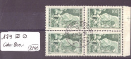 BLOC DE QUATRE  No K179  OBLITERE - COTE: 800.- - Used Stamps