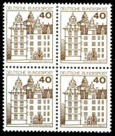 BRD DS BURGEN U. SCHLÖSSER Nr 1037 Postfrisch VIERERBLO S9885CE - Unused Stamps