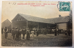 Carte Postale Halle Aux Veaux 17 Septembre 1909 Chatillon Coligny Loiret Voyagé - Chatillon Coligny