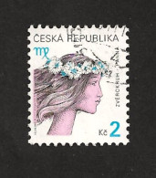 Czech Republic 2000 ⊙ Mi 257 Yv 246 Sc 3070 Zodiac Virgo, Jungfrau. Tschechische Republik. C7 - Usati