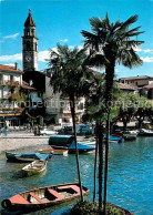 12787568 Ascona Lago Maggiore Partie Am Hafen Kirchturm Palmen Ascona Lago Maggi - Andere & Zonder Classificatie