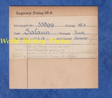 Document Ancien - STALAG VII A Moosburg - Lagerartz Fiche Prisonnier Emile SALAUN Né En 1908 Régiment à Identifier WW2 - 1939-45