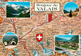 12781133 Leuk VS Le Valais Pays Des Vacances Landkarte Wallis Leuk VS - Autres & Non Classés