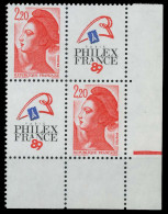 FRANKREICH 1985 Nr 2510AIZf-VB1 Postfrisch VIERERBLOCK X625382 - Unused Stamps