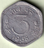 INDIA COIN LOT 351, 3 PAISE 1968, BOMBAY MINT, AUNC - Indien