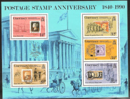 Guernsey 1990 Postage Stamp Anniversary  Mi Bloc 6, MNH(**) - Guernsey