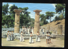 1968 - OLYMPIE -la Ceremonie De L'allumage De La Flamme Olympique,  Ed. DIADAKIS 1034 Càd PYRGOS Grèce , Greece - Griekenland