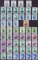 AUSTRIA - VOLKSTRACHTEN - DIFER. PAPIER + WAAGRECHTE+SENKRECHTE GUMM.- 155v - **MNH - 1948/52 - VF - Unused Stamps