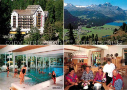 12770404 Sils Maria Graubuenden Clubhotel Schweizerhof Gaststube Hallenbad Panor - Sonstige & Ohne Zuordnung