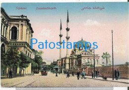 227823 TURKEY CONSTANTINOPLE TOPHANE VIEW PARTIAL & TRAMWAY POSTAL POSTCARD - Turkije