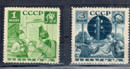 Russia USSR 1936, Sc#583a, 585a, Mi#542A, 544A, Pioneers. Perf. 11. MLH - Unused Stamps