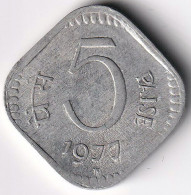 INDIA COIN LOT 362, 5 PAISE 1977, HYDERABAD MINT, AUNC - Inde