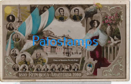 227836 ARGENTINA CENTENARY PATRIOTIC HERALDRY FLAG  BS AS CASA DE GOBIERNO VERY PROCER POSTAL POSTCARD - Argentinien