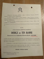 Dieirckx De Ten Hamme Douairiere Alphonse Jacobs *1847 St Josse Ten Noode +1920 Woluwe St Pierre D’Huart Winssinger D’An - Todesanzeige