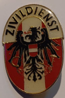 AUSTRIA "Zivildienst / Work For The Benefit Of The Community" Superb Brass Enamel Numbered Badge/ Huge: 4 X 6,50 Cm 30 G - Administrations