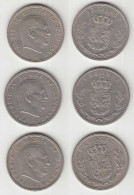 DÄNEMARK - DENMARK 3 Stück á 5 Kronen Frederik IX. 1961,1971,1972    (31753 - Dänemark