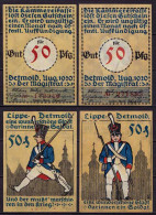 Detmold 2 X 50 Pfennig Notgeld Rote Serien Nummer 1920   (ca396 - Andere & Zonder Classificatie