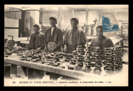 56 - MOEURS ET TYPES BRETONS - INDUSTRIE SARDINIERE - LA PREPARATION DES BOITES - FEMMES - Autres & Non Classés