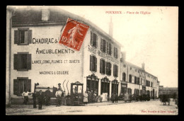 88 - POUXEUX - PLACE DE L'EGLISE - MAGASIN CHADIRAC ET HONANGE AMEUBLEMENTS - Pouxeux Eloyes