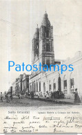 227849 URUGUAY SALTO ORIENTAL IGLESIA MATRIZ Y COLEGIO DEL ESTADO CIRCULATED TO ITALY  POSTAL POSTCARD - Uruguay