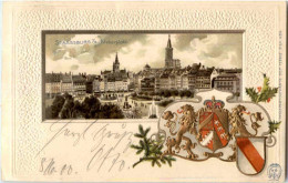 Gruss Aus Strasbourg - Kleberplatz - Litho - Straatsburg