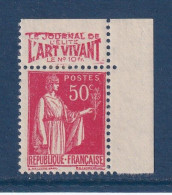 France - YT N° 283 * - Neuf Avec Charnière - PUB - Publicité Le Journal De L'Art Vivant - 1932 à 1933 - Ongebruikt