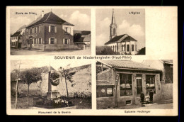 68 - NIEDERHERGHEIM - ECOLE DE FILLES - EGLISE - MONUMENT AUX MORTS - EPICERIE HECHINGER - Sonstige & Ohne Zuordnung