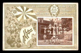 68 - MULHOUSE - 26 JUILLET 1908 - VII VERBANDS TURNFEST DER ELS. KATH. JUNGLINGSVEREINE - ILLUSTRATION DE TH. FRIEDLING - Mulhouse