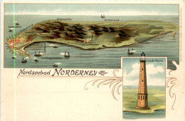 Nordseebad Norderney - Leuchtturm Litho - Norderney