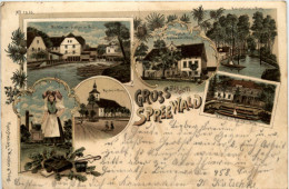 Gruss Aus Dem Spreewald - Burg - Litho - Burg (Spreewald)