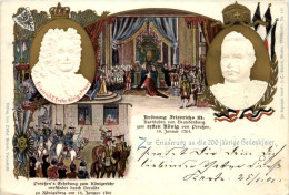 Erinnerung 200 Jährige Gedenkfeier - Friedrich III Wilhelm II - Litho Prägekarte - Königshäuser