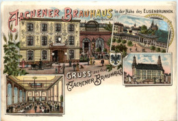 Gruss Aus Dem Brauhaus Aachen - Litho - Aken