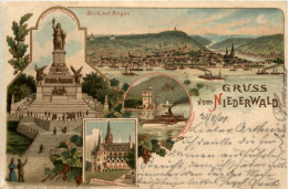 Gruss Vom Nierwald Bingen - Litho - Bingen