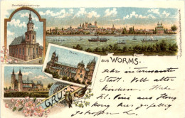 Gruss Aus Worms - Litho - Worms