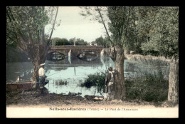 89 - NUITS-SOUS-RAVIERES - LE PONT DE L'ARMENCON - PECHE A LA LIGNE - CARTE COLORISEE - Otros & Sin Clasificación