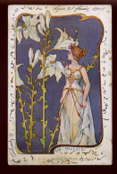 ILLUSTRATEURS  - JARNACK - FEMME - LANGAGE DES FLEURS  - LYS : MAJESTE - STYLE ART NOUVEAU - Other & Unclassified