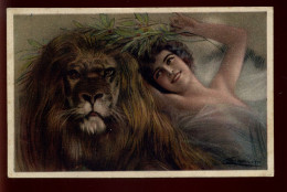 ILLUSTRATEURS - FEMME - LION - EDITEUR ITALIEN - Other & Unclassified