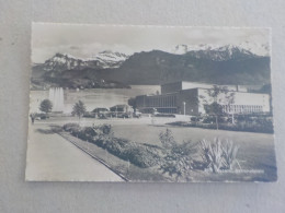 CPSM -  AU PLUS RAPIDE - SUISSE - LUZERN - BAHNHOFPLATZ - CANTO DE LUCERNE  -   VOYAGEE TIMBREE 1954  - FORMAT CPA - Luzern
