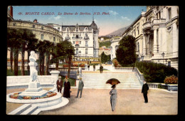 MONACO - MONTE-CARLO - LA STATUE DE BERLIOZ - CARTE COLORISEE - Monte-Carlo