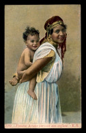 SCENES ET TYPES - ALGERIE - FEMME PORTANT SON ENFANT - CARTE COLORISEE - EDITEUR AQUA-PHOTO L.V.S. - Plaatsen