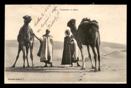 SCENES ET TYPES - SAHARA - CHAMELIERS AU DESERT - Scènes & Types