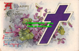 R532536 A Happy Easter. Purple Flowers And Cross. Wildt And Kray. Series 1998 - World