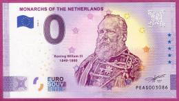 0-Euro PEAS 2020-5 FEHLDRUCK ANNIVERSARY MONARCHS OF THE NETHERLANDS #3086 ! - Privéproeven